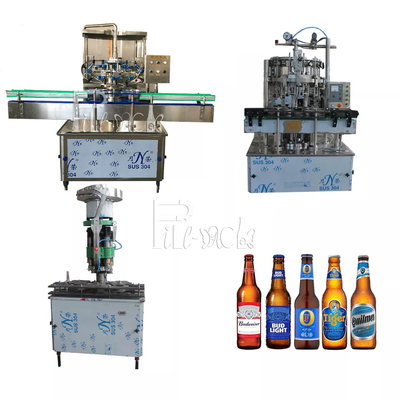 Soft Beverage Carbonated Drink Filling Machine Line Glass Bottle Crown Cap 1000BPH