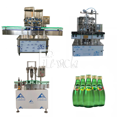 1500BPH Automatic Carbonated Drink Filling Machine 2L Glass Bottle Aluminum Cap Beverage Line