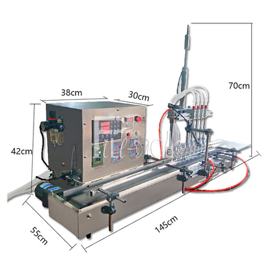 Automatic Desktop Gear Pump Liquid Piston Filling Machine For Perfume Beverage Drinking Water Alcohol