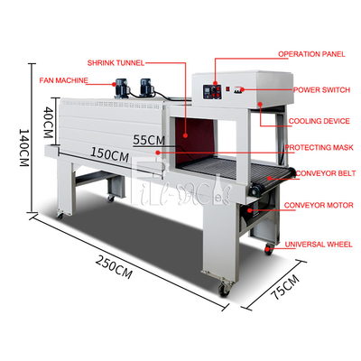 PE Film Shrink Wrapping Packaging Machine L Type PET Mineral Water Beer Beverage Can