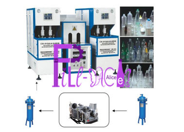 Beverage Semi Automatic Bottle Blowing Machine For 500ml Bottles , 2 Heater