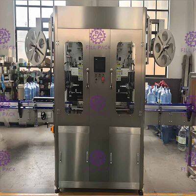 Full Automatic Shrink Sleeve Labeling Machine Double Head For Body With Steam Shrink