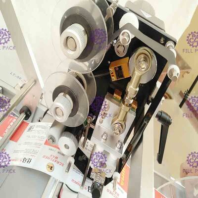 Adhesive Round Bottle Labeling Machine Semi Automatic Bottle Labeler