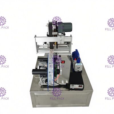 Adhesive Sticker Bottle Labeling Machine 1800BPH Semi Automatic For Square Bottle 3 Sides