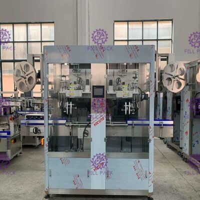 1L Pet Bottle Labeling Machine Panasonic Motor Sleeve Applicator 400BPM