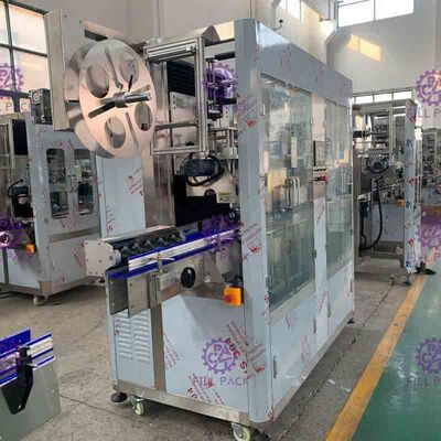 1L Pet Bottle Labeling Machine Panasonic Motor Sleeve Applicator 400BPM