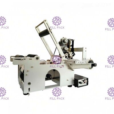 Semi automatic Bottle Labeling Machine for sticker labels with date coding printer