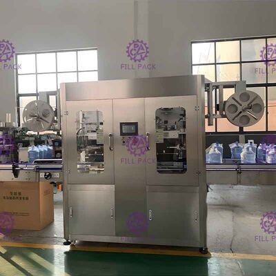 Industrial Automatic Labeling Machine , Beverage Bottle Double Head Sleeve Labeling System