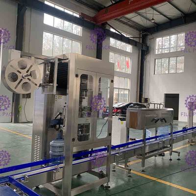 Gallon Bottle Sleeve Shrink Labeling / Labeler Applicator / Machine / Equipment / Line / Plant / System / Unit