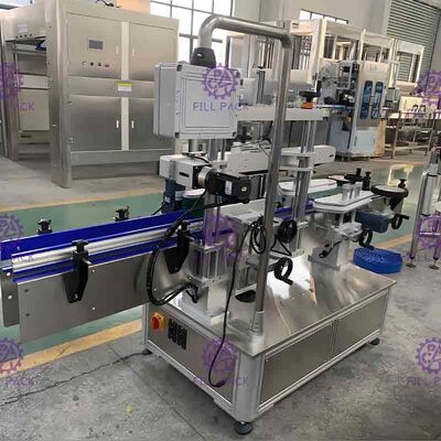 Stainless Steel Bottle Adhesive Labeling Machine PLC Controlled System