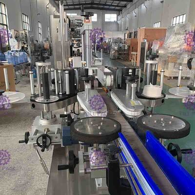 Stainless Steel Bottle Adhesive Labeling Machine PLC Controlled System