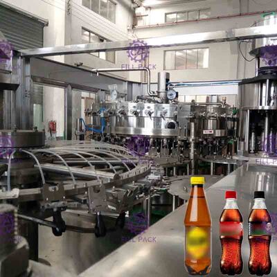 Automatic 8000BPH Plastic Soft Drink Filling Line For Carbonated Drinks