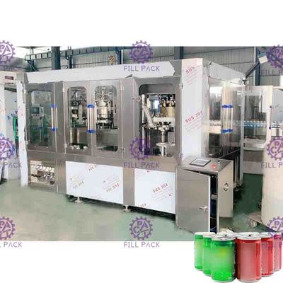 Screw Feeding Type Cola / Soda Can Filling Machine / Canning Machine Plc Control