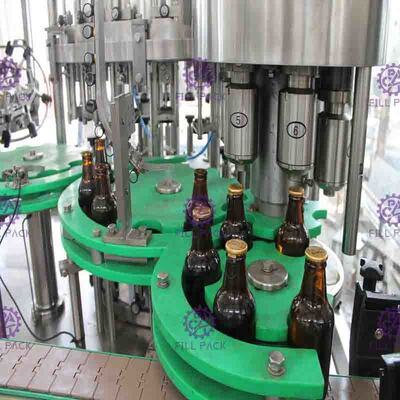 PLC Japanese Beer Bottling Equipment For Glass Bottle Pull Ring Cap