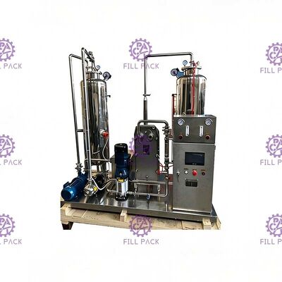 Double Tank With Plate Exchanger Carbonating Plant For CO2 Mixer 1500L / H