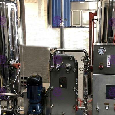 Double Tank With Plate Exchanger Carbonating Plant For CO2 Mixer 1500L / H