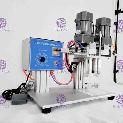 Semi Auto Desktop Pneumatic Screw Capping Machine For Spray Plastic Bottle