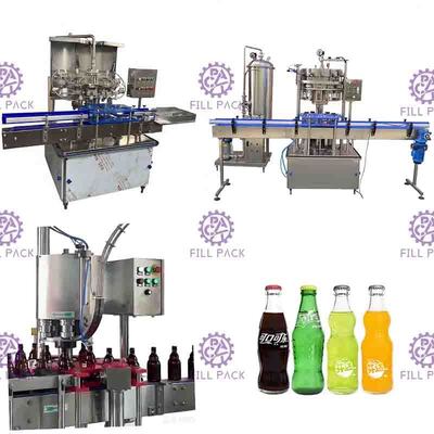 Soft Beverage Carbonated Drink Filling Machine Line Glass Bottle Crown Cap 1000BPH