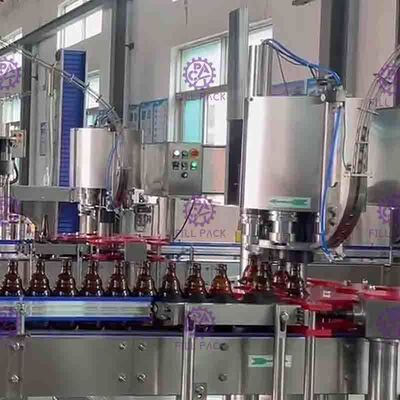 Soft Beverage Carbonated Drink Filling Machine Line Glass Bottle Crown Cap 1000BPH