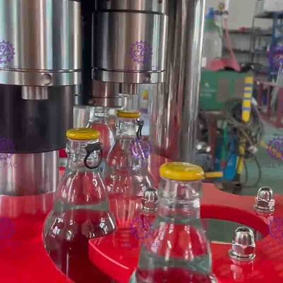 3000BPH Carbonated Beverage Filling Machine / Soft Drink Glass Bottle Pulling Ring Cap