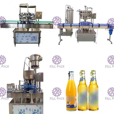 3000BPH Carbonated Beverage Filling Machine / Soft Drink Glass Bottle Pulling Ring Cap