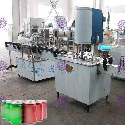 Soft Drink Aluminum Can Filler Machine , Commercial Can Sealing Equipment
