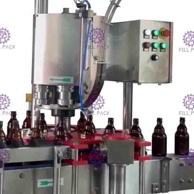 Industrial 6 Heads Bottle Crown Capping Machine , Crown Cap Bottle Sealing Equipment