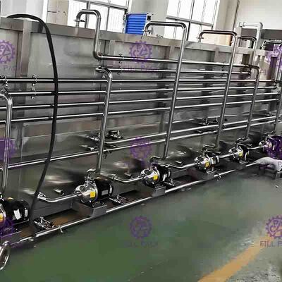 Bottled Bottle Packing Machine Movable Juice Pasteurizer Recycling With Spray Nozzles