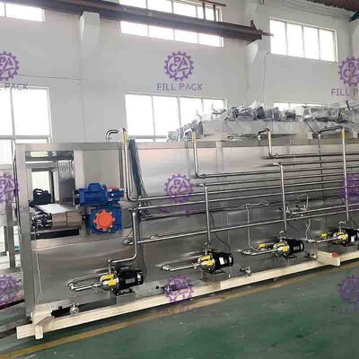Bottled Bottle Packing Machine Movable Juice Pasteurizer Recycling With Spray Nozzles