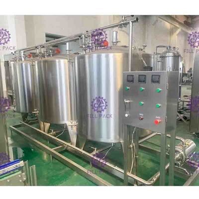 CIP Cleaning System Soft Drink Processing Line Semi Auto With 500L Tank