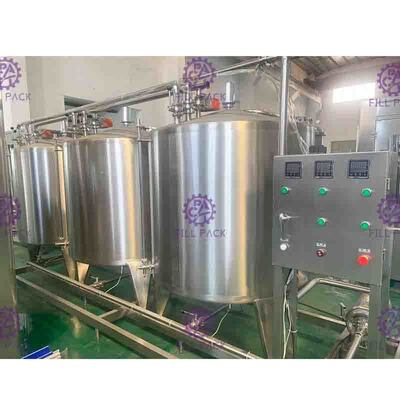 CIP Cleaning System Soft Drink Processing Line Semi Auto With 500L Tank