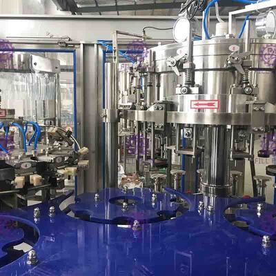 Carbonated Water Juice Wine PET Plastic Glass 3 In 1 Monobloc Bottle Filling Machine / Equipment / Line / Plant / System