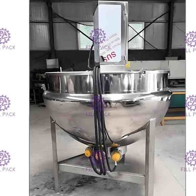 SUS304 3 Layer Steam Double Jacketed Kettle With Agitator 200L