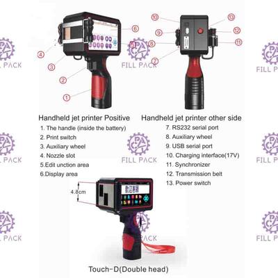 600dpi Handheld Batch Coding Printer Portable Handheld Inkjet Date Code Printer for Bottles and Cartons