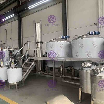 SUS 304 Juice Processing Equipment steam heating mixing line