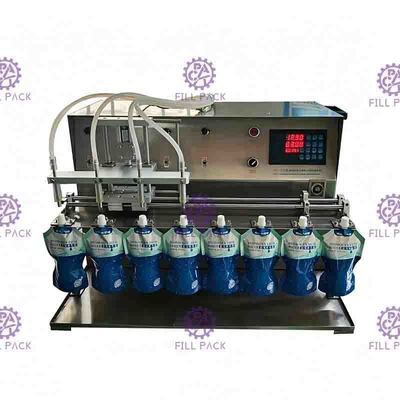 Semi Automatic Stand Up Pouch Water Filling Machine Desktop 10 Nozzles Juice Milk