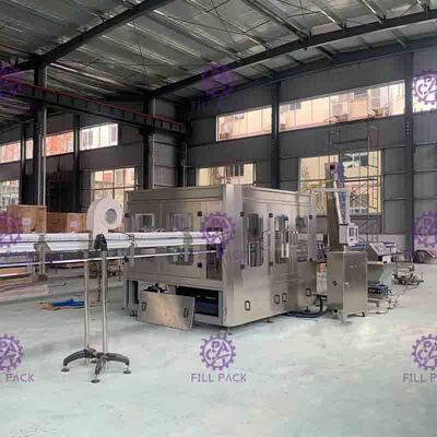 PLC Control Water Production Line , 15000BPH Plastic Bottle Monoblock Filling Machine