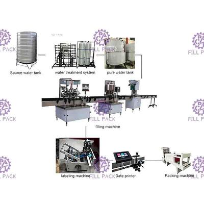 2L Mineral Water Filling Machine For PET Bottle Rinsing Filling Capping Machine Plant