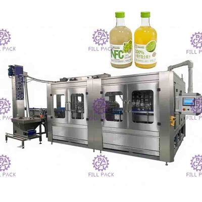 Rice Wine Glass Bottle Filler Machine Industrial 3 - in - 1 Hot Filling Line