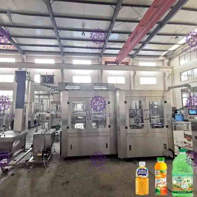 24 Head Juice Filling Machine 8000 Plastic Bottles Per Hour Screw Caps