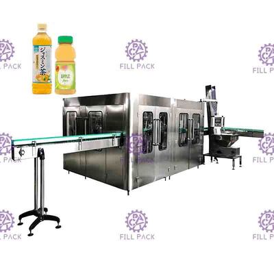 Automatic 4 In 1 Juice Filling Machine PET Bottles Monoblock Pulp Fruit Granule