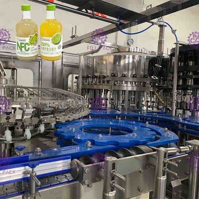Full Auto 8000BPH Metal Caps Fruit Juice Filler Touch Screen Control