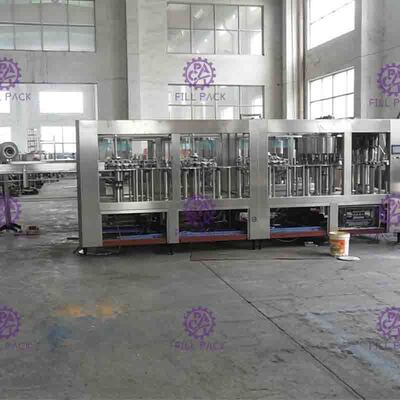 Monoblock Liquid Filling Machine , 5 In 1 Plastic Bottle Pulp Juice Filler