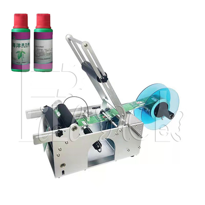 Adhesive Round Bottle Labeling Machine Semi Automatic Bottle Labeler