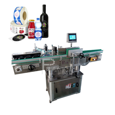 Single Head Adhesive Sticker Labeling Machine 50BPM For Round Bottle