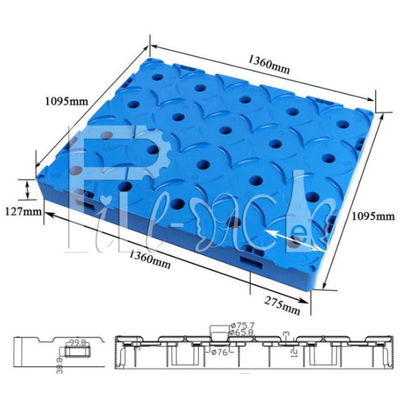 Customized Color 5 Layer Bottom Recycled Plastic  Pallet For 5 Gallon Water Bottle
