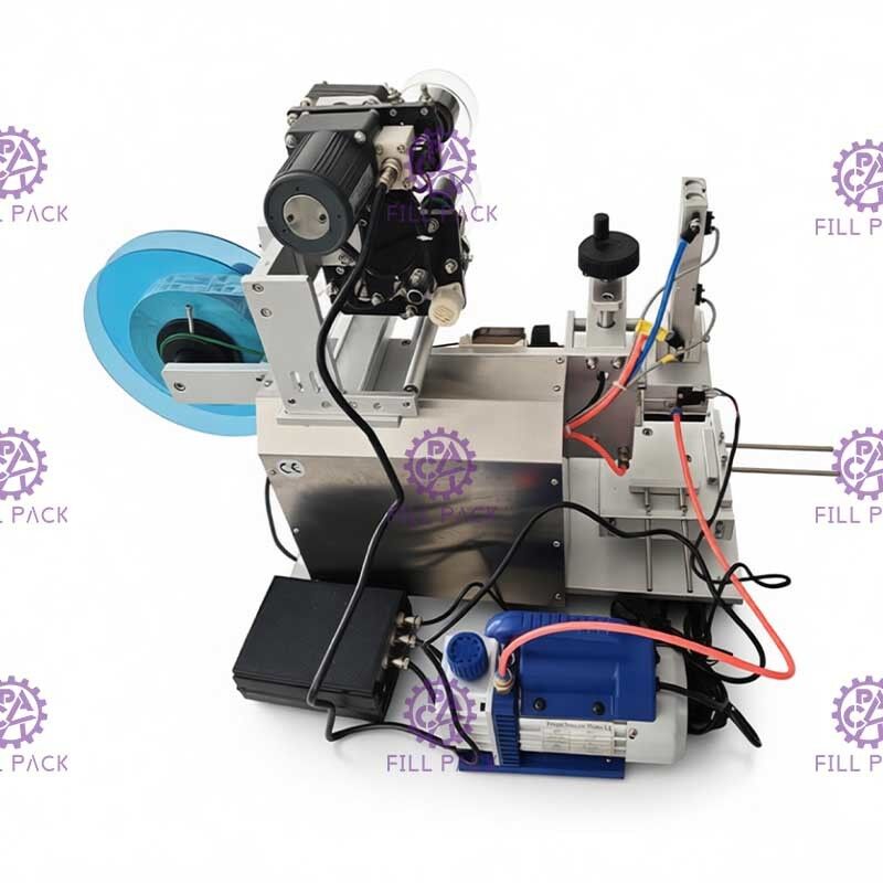 Adhesive Sticker Bottle Labeling Machine 1800BPH Semi Automatic For Square Bottle 3 Sides