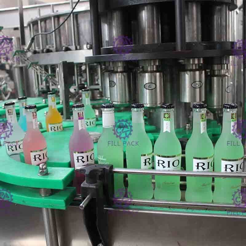 3 In 1 Monobloc Glass Bottle Carbonated Drink Filling Machine With Pull Ring Cap