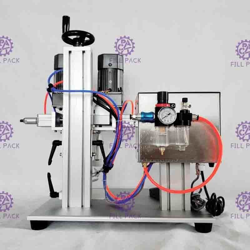 Semi Auto Desktop Pneumatic Screw Capping Machine For Spray Plastic Bottle