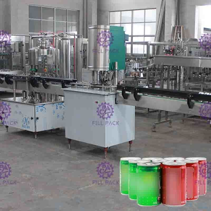 Linear Type Juice / Tea Tin Can Filling Line With High Speed